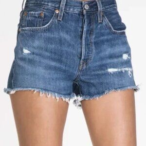 LEVI'S Destroyed 501 Jean Shorts in Sansome Muse Boho Casual Western - Size 28
